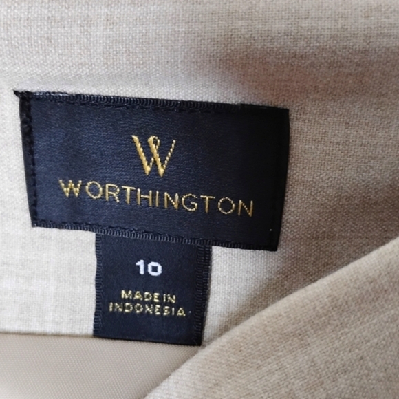 Worthington Pencil Skirt Size 10 Neutral Career Mini Feminine Minimalist NWT - Picture 7 of 8